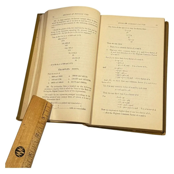 Elementary Algebra J Hamblin Smith Book HC Gage Text 1877 8th Print Canada - Picture 9 of 16